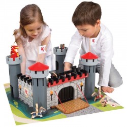 Castel Giant -Mare cu Dragoni - Set Jucarie din lemn masiv Alex Toys cu 55 piese